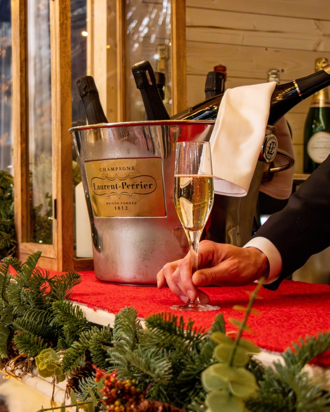The Winter Garden bar, furs and garlands