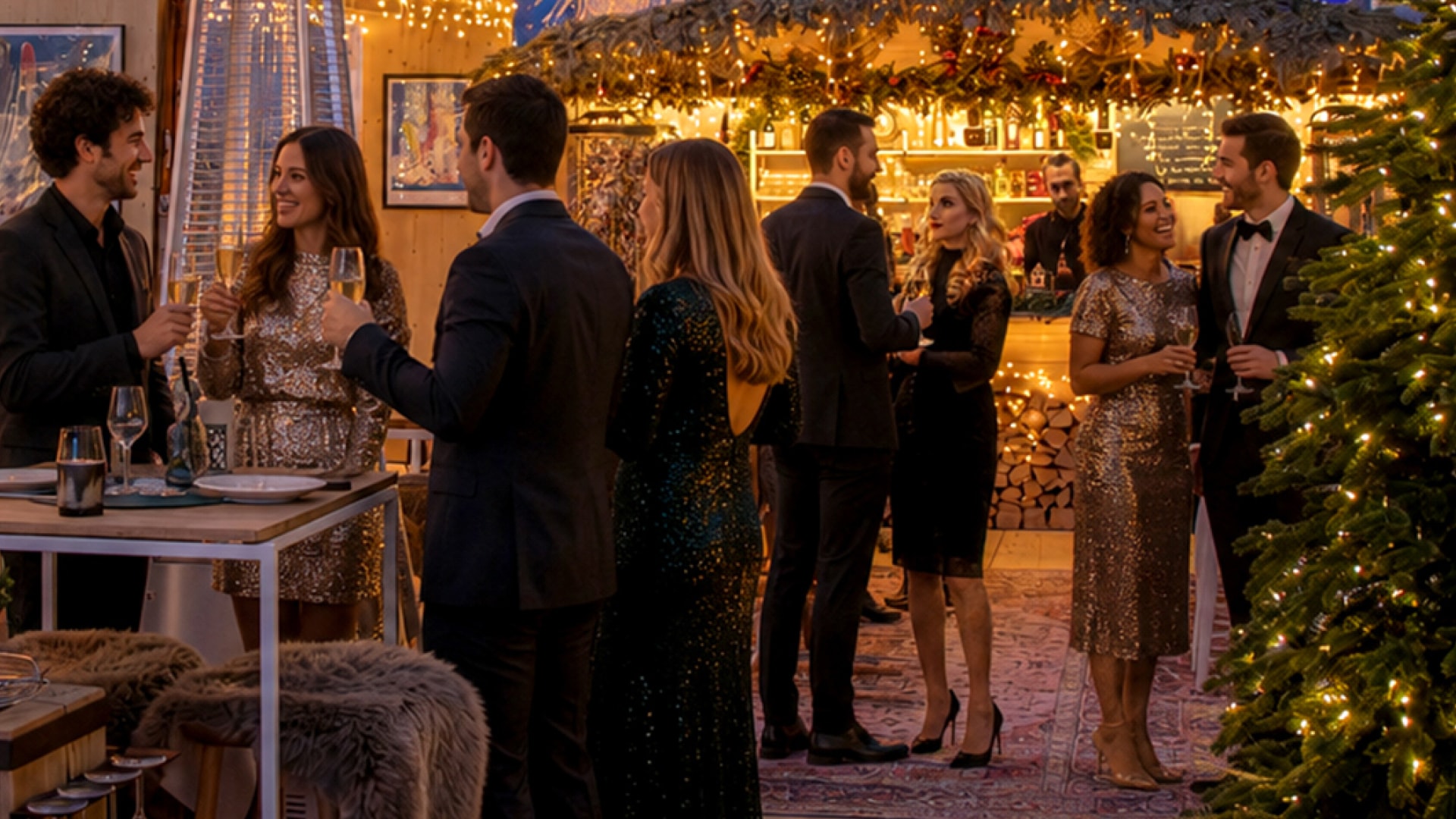 Le Jardin d’Hiver dressé pour une soirée de fin d’année